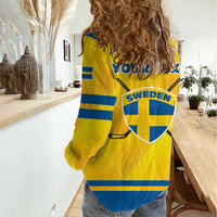 Personalized Sweden Ice Hockey Women Casual Shirt Sporty Style