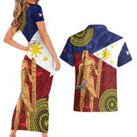 Philippines National Flag Day 28 May Couples Matching Short Sleeve Bodycon Dress and Hawaiian Shirt Lapu-Lapu King