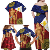 Philippines National Flag Day 28 May Family Matching Off Shoulder Maxi Dress and Hawaiian Shirt Lapu-Lapu King