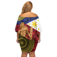 Philippines National Flag Day 28 May Family Matching Off Shoulder Short Dress and Hawaiian Shirt Lapu-Lapu King
