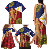 Philippines National Flag Day 28 May Family Matching Tank Maxi Dress and Hawaiian Shirt Lapu-Lapu King