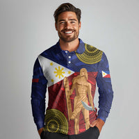 Philippines National Flag Day 28 May Long Sleeve Polo Shirt Lapu-Lapu King