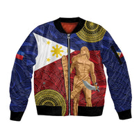 Philippines National Flag Day 28 May Sleeve Zip Bomber Jacket Lapu-Lapu King
