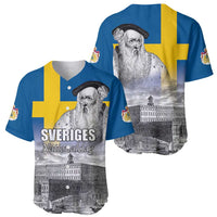 Sweden Sveriges Nationaldag Baseball Jersey King Gustav Vasa with Stockholm Slott