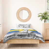 Sweden Sveriges Nationaldag Bedding Set King Gustav Vasa with Stockholm Slott