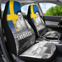 Sweden Sveriges Nationaldag Car Seat Cover King Gustav Vasa with Stockholm Slott