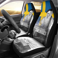 Sweden Sveriges Nationaldag Car Seat Cover King Gustav Vasa with Stockholm Slott