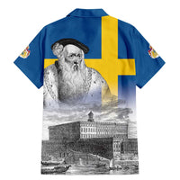 Sweden Sveriges Nationaldag Family Matching Mermaid Dress and Hawaiian Shirt King Gustav Vasa with Stockholm Slott