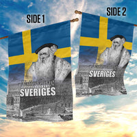 Sweden Sveriges Nationaldag Garden Flag King Gustav Vasa with Stockholm Slott