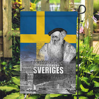 Sweden Sveriges Nationaldag Garden Flag King Gustav Vasa with Stockholm Slott