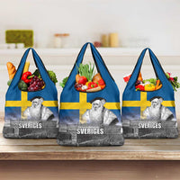 Sweden Sveriges Nationaldag Grocery Bag King Gustav Vasa with Stockholm Slott
