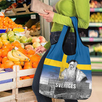 Sweden Sveriges Nationaldag Grocery Bag King Gustav Vasa with Stockholm Slott