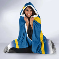 Sweden Sveriges Nationaldag Hooded Blanket King Gustav Vasa with Stockholm Slott