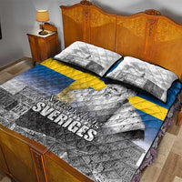 Sweden Sveriges Nationaldag Quilt Bed Set King Gustav Vasa with Stockholm Slott