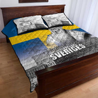Sweden Sveriges Nationaldag Quilt Bed Set King Gustav Vasa with Stockholm Slott