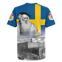 Sweden Sveriges Nationaldag Rugby Jersey King Gustav Vasa with Stockholm Slott