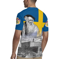 Sweden Sveriges Nationaldag Rugby Jersey King Gustav Vasa with Stockholm Slott