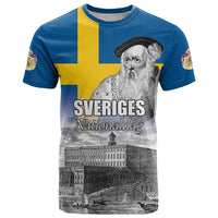 Sweden Sveriges Nationaldag T Shirt King Gustav Vasa with Stockholm Slott