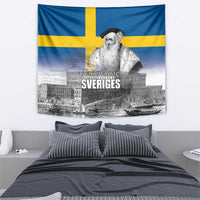 Sweden Sveriges Nationaldag Tapestry King Gustav Vasa with Stockholm Slott