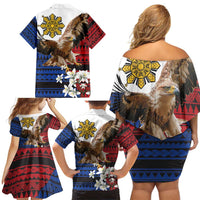 Philippine Eagle Week Family Matching Off Shoulder Short Dress and Hawaiian Shirt Philipino Patern