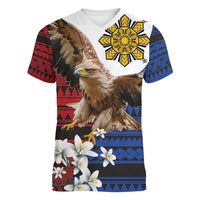 Philippine Eagle Week Women V-Neck T-Shirt Philipino Patern
