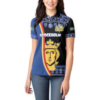Kingdom of Sweden Stockholm County Women Polo Shirt Sweden Coat of arms of Stockholm