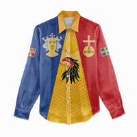 Kingdom of Sweden Stockholm County Women Casual Shirt Flag Style