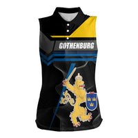 Personalized Kingdom of Sweden Gothenburg Women Sleeveless Polo Shirt Sweden Vastra Gotaland County