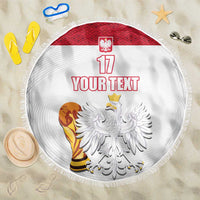 Custom Poland Football Champions Beach Blanket Sporty Style