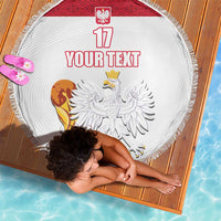 Custom Poland Football Champions Beach Blanket Sporty Style