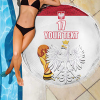 Custom Poland Football Champions Beach Blanket Sporty Style