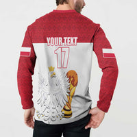 Custom Poland Football Champions Button Sweatshirt Sporty Style