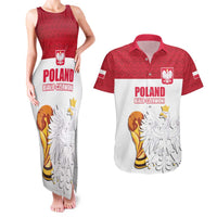 Custom Poland Football Champions Couples Matching Tank Maxi Dress and Hawaiian Shirt Sporty Style
