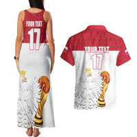 Custom Poland Football Champions Couples Matching Tank Maxi Dress and Hawaiian Shirt Sporty Style