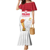 Custom Poland Football Champions Family Matching Mermaid Dress and Hawaiian Shirt Sporty Style