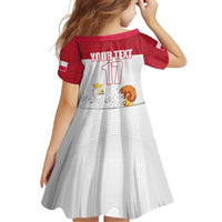 Custom Poland Football Champions Family Matching Off Shoulder Maxi Dress and Hawaiian Shirt Sporty Style