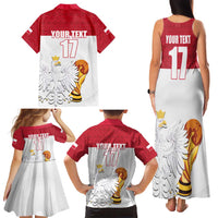 Custom Poland Football Champions Family Matching Tank Maxi Dress and Hawaiian Shirt Sporty Style