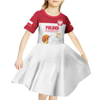 Custom Poland Football Champions Kid Short Sleeve Dress Sporty Style