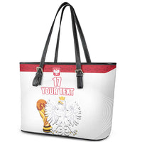 Custom Poland Football Champions Leather Tote Bag Sporty Style