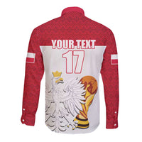 Custom Poland Football Champions Long Sleeve Button Shirt Sporty Style