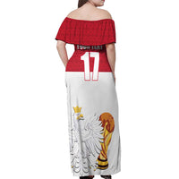 Custom Poland Football Champions Off Shoulder Maxi Dress Sporty Style