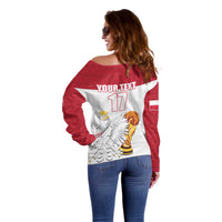 Custom Poland Football Champions Off Shoulder Sweater Sporty Style