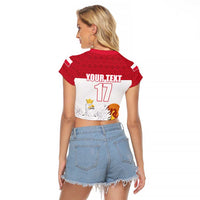 Custom Poland Football Champions Raglan Cropped T Shirt Sporty Style