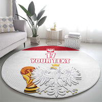Custom Poland Football Champions Round Carpet Sporty Style