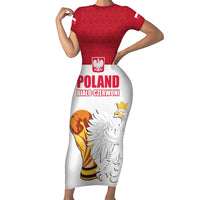 Custom Poland Football Champions Short Sleeve Bodycon Dress Sporty Style