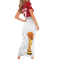 Custom Poland Football Champions Short Sleeve Bodycon Dress Sporty Style