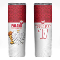 Custom Poland Football Champions Skinny Tumbler Sporty Style