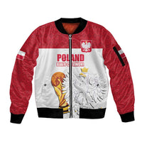 Custom Poland Football Champions Sleeve Zip Bomber Jacket Sporty Style