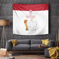 Custom Poland Football Champions Tapestry Sporty Style