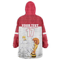 Custom Poland Football Champions Wearable Blanket Hoodie Sporty Style